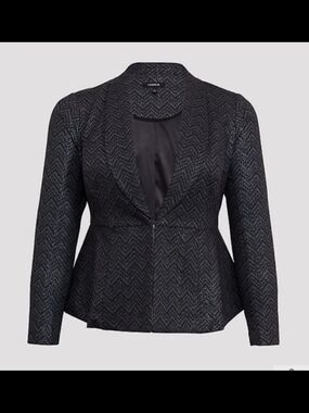 torrid Black Chevron Peplum Blazer Jacket